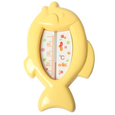 Fashion Small Fat Fish Dual Thermometer (Yellow) - Click Image to Close